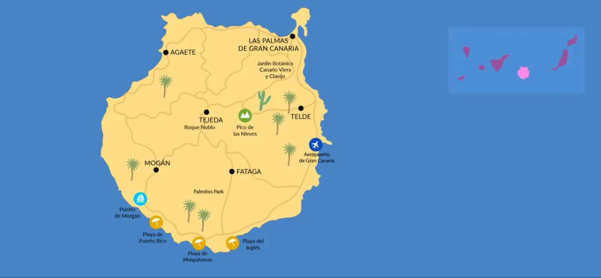 Mapa de la isla Gran Canaria: explora sus tesoros ocultos y más